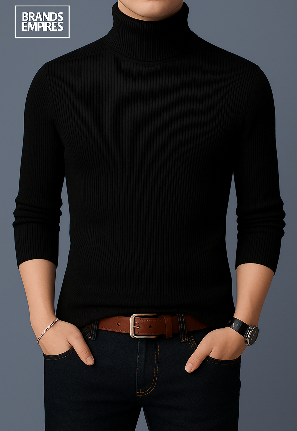 Men’s Premium Black Highneck – Timeless Winter Essential