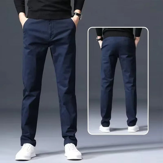 Men's Slim Fit Casual Navy Blue Chinos cotton Pants