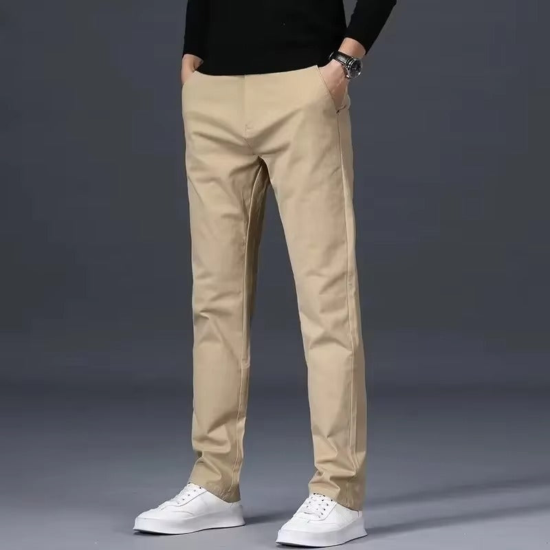 Men's Slim Fit Casual Beige Chinos cotton Pants