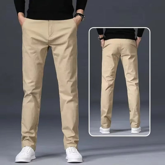 Men's Slim Fit Casual Beige Chinos cotton Pants