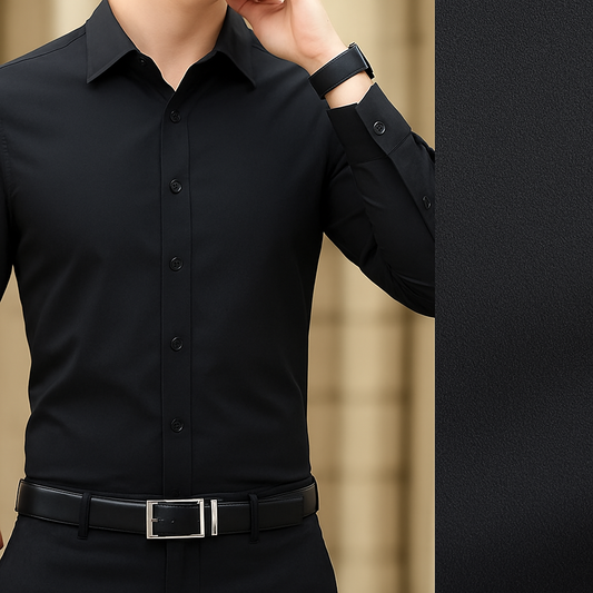 Men’s Slim Fit Black Dress Shirt – Long Sleeve Formal & Casual Wear