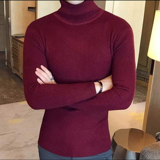 Men’s Premium Maroon Highneck – Stylish Winter Comfort