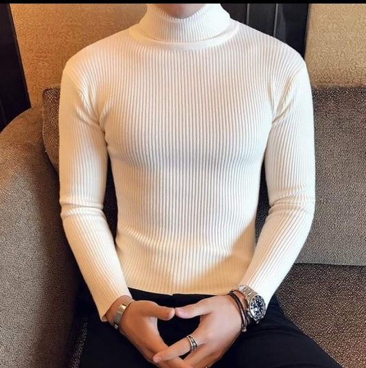 Men’s Premium White Highneck – Elegant Winter Style