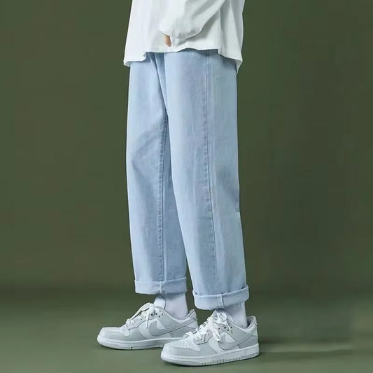 Highwaist Style Unisex Ice Blue Wide Leg Jeans for men AND women
