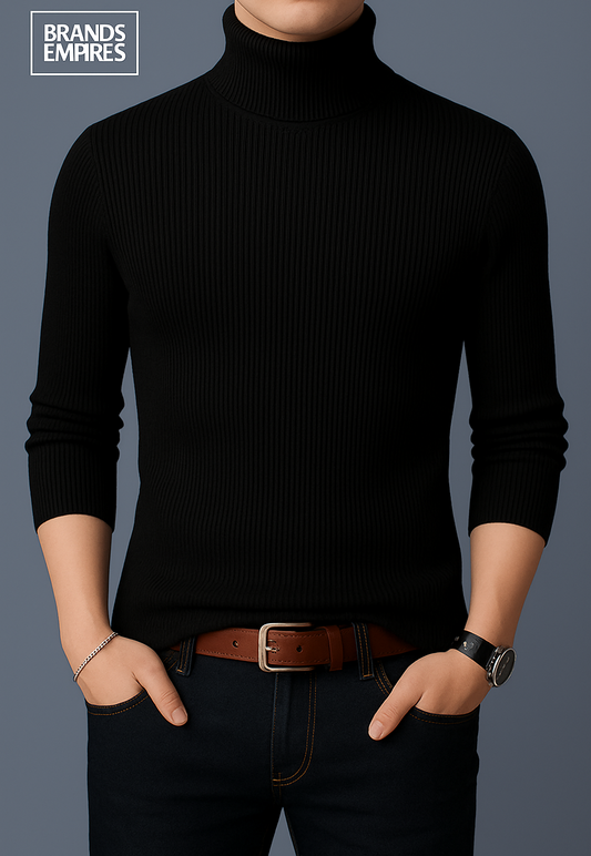 Men’s Premium Black Highneck – Timeless Winter Essential