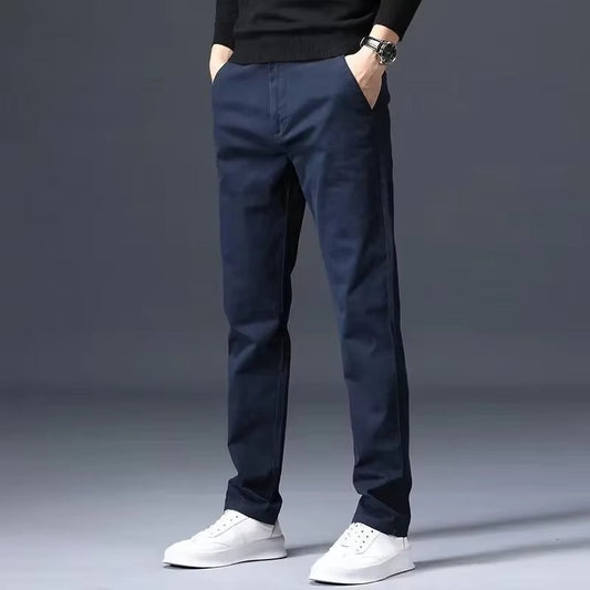Men's Slim Fit Casual Navy Blue Chinos cotton Pants