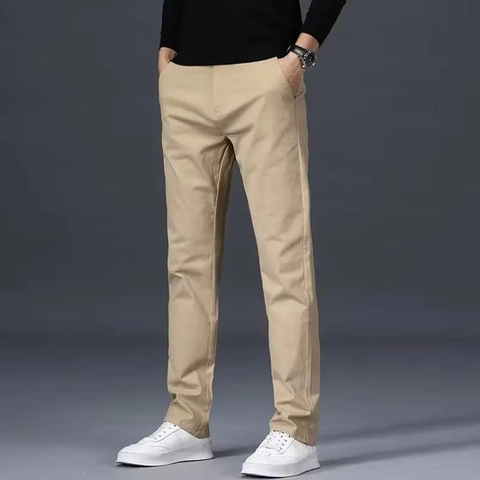 Men's Slim Fit Casual Beige Chinos cotton Pants