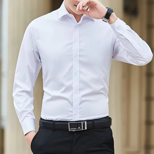 Men’s Classic Slim Fit White Dress Shirt – Timeless Formal & Casual Style